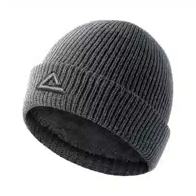 匹克 秋冬休闲简约潮流 腈纶/涤纶 绒线帽 加绒加厚保暖防寒 男女同款情侣款 灰色