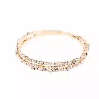 好银坊 <三层环绕>多层叠戴 简约时尚轻奢百搭气质小众设计 铜合金 手镯 女款