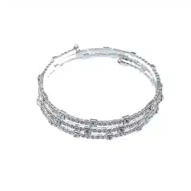 好银坊 <三层环绕>多层叠戴 简约时尚轻奢百搭气质小众设计 铜合金 手镯 女款