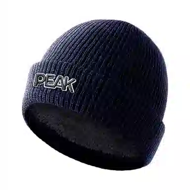 匹克 秋冬休闲简约潮流 腈纶/涤纶 绒线帽 男女同款情侣款 藏蓝色