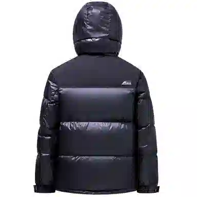 雅鹿 拼色连帽短加厚保暖面包服羽绒服 男款