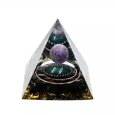 一点潮玩 十二星座 黑曜石水晶石金字塔摆件 玩具