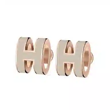 Hermes Mini H Pop Rose Gold Earrings