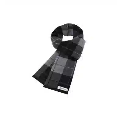 梦特娇 保暖时尚格子休闲百搭商务风 绒线围巾 男款