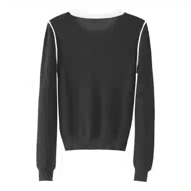 法儿家 韩系慵懒修身圆领针织衫 女款