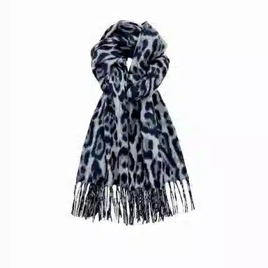 北极绒 高级感豹纹秋冬设计感流苏加厚披肩新款千禧辣妹保暖氛围感围脖韩系 绒线围巾 男女同款情侣款