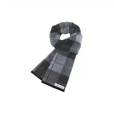 梦特娇 保暖时尚格子休闲百搭商务风 绒线围巾 男款