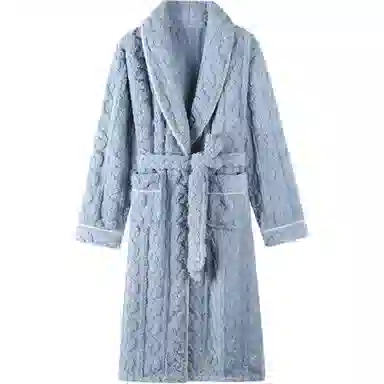 秀黛 翻领简约舒适休闲长袖睡袍 男款