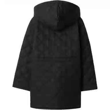 Burberry FW24 Quilted Hoodie Cotton Jacket Black Kids
