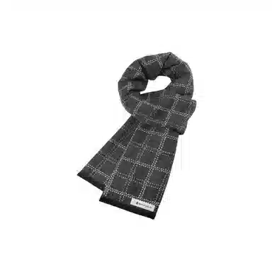 梦特娇 保暖时尚格子休闲百搭商务风 绒线围巾 男款