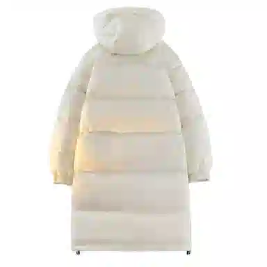 王者荣耀 基础款连帽纯色简约中长款保暖加厚面包字母印花宽松百搭休闲棉服 男女同款