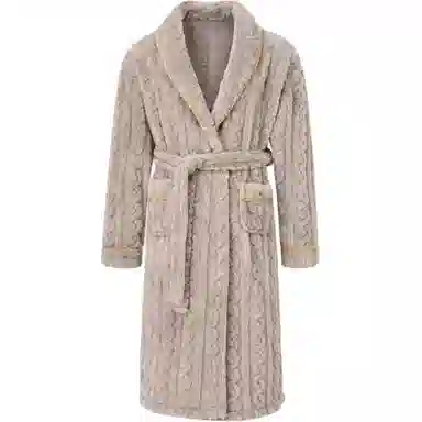 秀黛 翻领简约舒适休闲长袖睡袍 男款