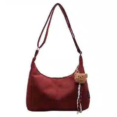 轩玺 简约大容量时尚百搭休闲 麂皮绒 托特包单肩手提斜挎包 常规 女款 棕色/黑色/卡其色/红色