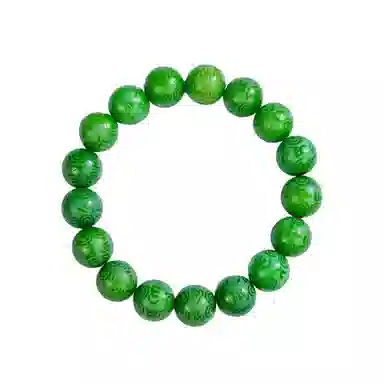 物㯖 国潮雕刻六字真言浅紫冰飘花佛珠招财纳福考试考研上岸绕指柔文艺民族风转运手持 好运 白玉菩提 手串 男女同款情侣款