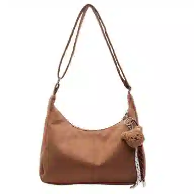 轩玺 简约大容量时尚百搭休闲 麂皮绒 托特包单肩手提斜挎包 常规 女款 棕色/黑色/卡其色/红色