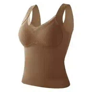 欧迪芬 保暖蓄热轻暖打底软糯恒温不起球磨毛高弹背心 女款