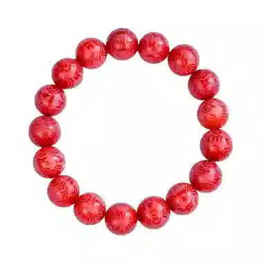 物㯖 国潮雕刻六字真言浅紫冰飘花佛珠招财纳福考试考研上岸绕指柔文艺民族风转运手持 好运 白玉菩提 手串 男女同款情侣款