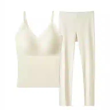 欧迪芬 背心无痕塑性显瘦带胸垫秋衣蓄热锁温保暖套装 女款