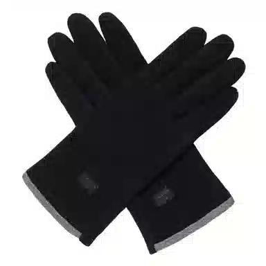 上海故事 秋冬季加绒保暖个性线条拼色户外骑车开车骑行触屏 聚酯纤维 绒线手套 女款