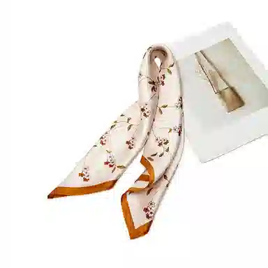 纳兰杜 优雅气质韩版高级感通勤装饰妈妈配饰设计感减龄礼盒装 桑蚕丝 丝巾 女款 米黄色