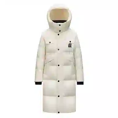 鸭鸭 冬季长款连帽时尚加厚保暖长袖羽绒服 女款