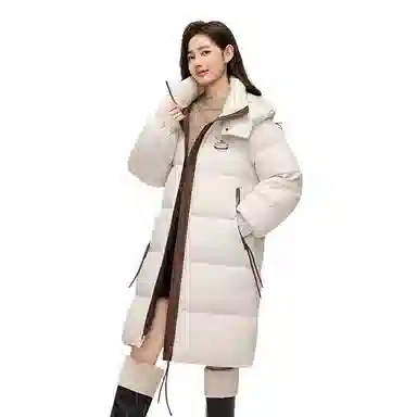 鸭鸭 时尚休闲保暖中长款羽绒服 女款