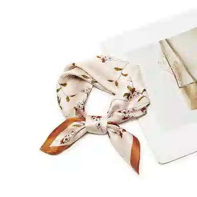 纳兰杜 优雅气质韩版高级感通勤装饰妈妈配饰设计感减龄礼盒装 桑蚕丝 丝巾 女款 米黄色