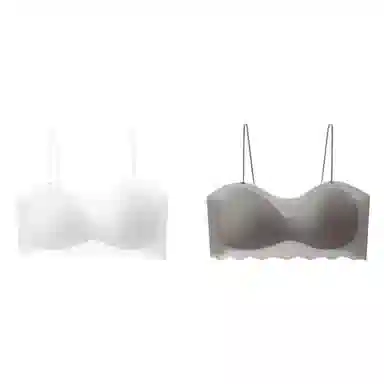 棉基因 无痕冰丝美背细肩带薄款小胸聚拢抹胸防走光少女百搭文胸 女款 组合装