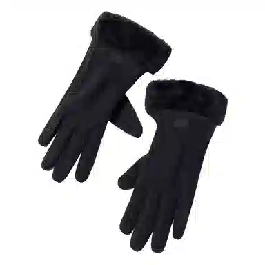 上海故事 秋冬季毛毛口 保暖可爱加绒加厚 骑行触屏冬天日系 聚酯纤维 绒线手套 女款