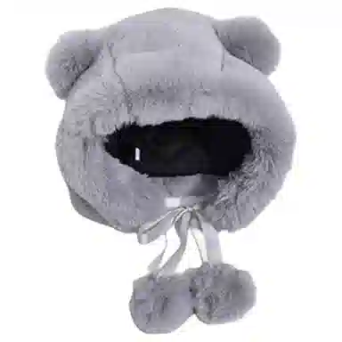 山一丸 熊耳朵帽子秋冬季甜美可爱韩版毛毛绒防风保暖护耳骑车帽 棉类混纺 绒线帽 男女同款情侣款