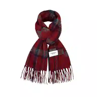 北极绒 日系复古氛围感深棕色格子秋冬学生加厚保暖百搭气质格纹咖啡色高级感条纹围脖 聚酯纤维 绒线围巾 男女同款情侣款