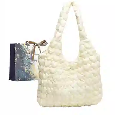 伊曼家 日系复古格子休闲韩版可爱 尼龙布 单肩包 女款 方块款/爱心款