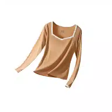 欧迪芬 无痕发热加绒加厚舒适长袖秋衣休闲亲肤保暖上装 女款