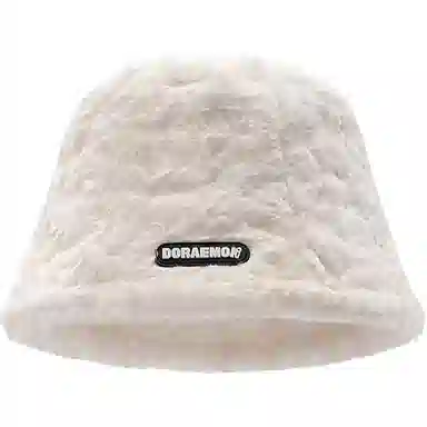 【通勤出街神器】 啄木鸟 羊羔毛秋冬日系百搭显脸小时尚水桶帽加厚保暖毛绒帽子素颜遮脸 聚酯纤维 渔夫帽 男女同款情侣款