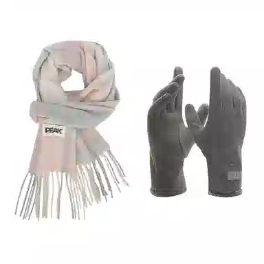 匹克 秋冬保暖套装 柔软亲肤甜美小清新 流苏撞色韩风 聚酯纤维 绒线围巾 男女同款情侣款