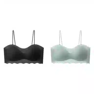 棉基因 无痕冰丝美背细肩带薄款小胸聚拢抹胸防走光少女百搭文胸 女款 组合装