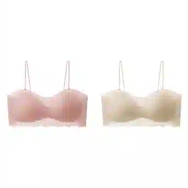 棉基因 无痕冰丝美背细肩带薄款小胸聚拢抹胸防走光少女百搭文胸 女款 组合装