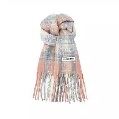 浪莎 拍照超出片的复古美拉德格子围巾韩系高级氛围感加厚保暖围脖 男女同款情侣款 礼盒装 绒线围巾 男女同款情侣款