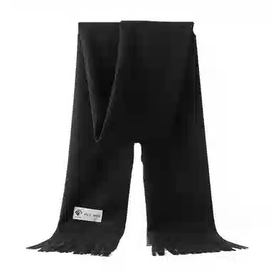 山一丸 仿羊绒冬季纯色百搭韩版保暖秋冬披肩流苏高级感 绒线围巾 男女同款情侣款