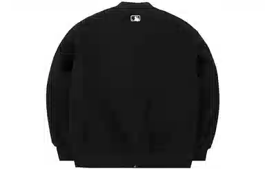 MLB Letter Print Baseball Jacket Black