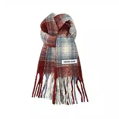 浪莎 拍照超出片的复古美拉德格子围巾韩系高级氛围感加厚保暖围脖 男女同款情侣款 礼盒装 绒线围巾 男女同款情侣款