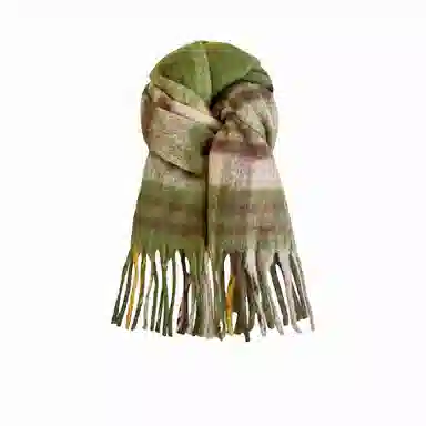 北极绒 冬季高级感格子英伦风学院超大长加厚保暖氛围感 绒线围巾 男女同款情侣款