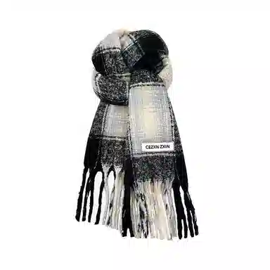 浪莎 拍照超出片的复古美拉德格子围巾韩系高级氛围感加厚保暖围脖 男女同款情侣款 礼盒装 绒线围巾 男女同款情侣款