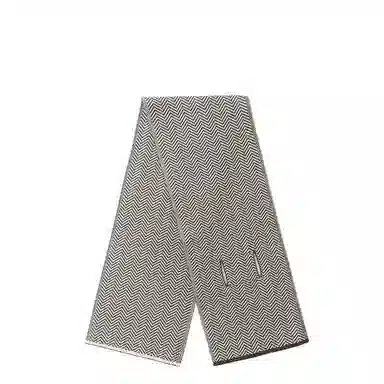 山一丸 短款简约线条高级感秋冬西装领巾保暖护颈气质 绒线围巾 男女同款情侣款