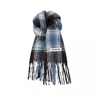 浪莎 拍照超出片的复古美拉德格子围巾韩系高级氛围感加厚保暖围脖 男女同款情侣款 礼盒装 绒线围巾 男女同款情侣款