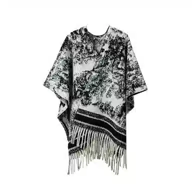 纳兰杜 高级感保暖加厚旅游拍照时尚百搭实用 礼盒装 仿羊绒 披肩 女款 水墨色