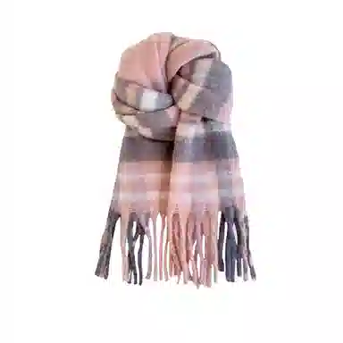 北极绒 冬季高级感格子英伦风学院超大长加厚保暖氛围感 绒线围巾 男女同款情侣款