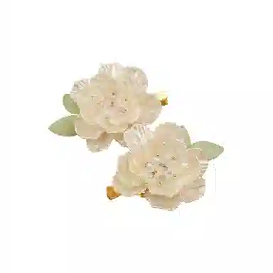 妖娆猫 法式浪漫超仙山茶花复古侧边发卡刘海夹高级感气质甜美头饰 发夹 女款