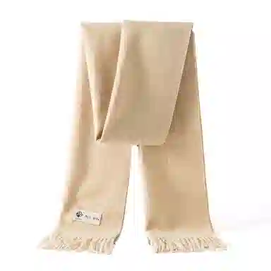 山一丸 仿羊绒冬季纯色百搭韩版保暖秋冬披肩流苏高级感 绒线围巾 男女同款情侣款