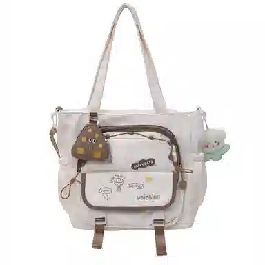 垣途者 可爱撞色小清新日系学院风少女大容量托特包学生上课补习袋 尼龙 斜挎包 女款 多色